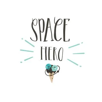Hand drawn vector abstract graphic creative handwritten calligraphy phase Space Stock Illustration