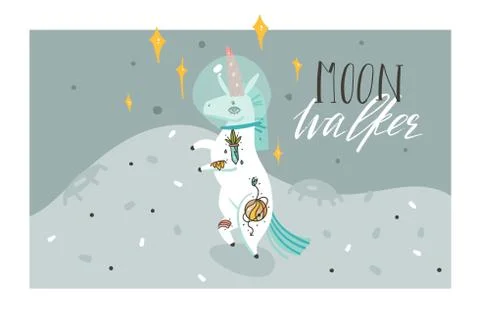 Hand drawn vector abstract graphic creative cartoon illustrations card template Stock Illustration