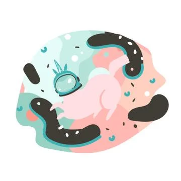 Hand drawn vector abstract graphic creative cartoon illustrations poster or Stock Illustration