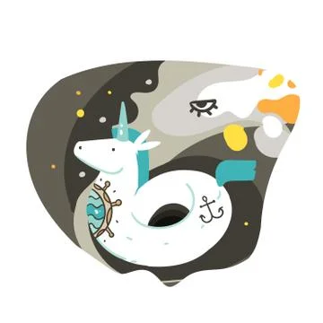 Hand drawn vector abstract graphic creative cartoon illustrations poster or Stock Illustration