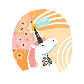 Hand drawn vector abstract graphic creative cartoon illustrations poster or Stock Illustration