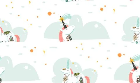 Hand drawn vector abstract graphic creative cartoon illustrations seamless Stock Illustration