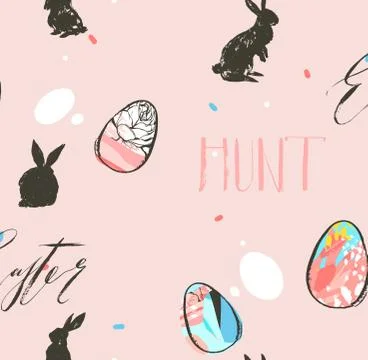 Hand drawn vector abstract graphic rustic textured collage seamless pattern Stock Illustration