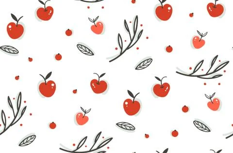 Hand drawn vector abstract greeting cartoon autumn graphic decoration seamless Stockillustratie