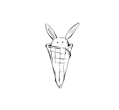Hand drawn vector abstract ink graphic sketch illustration icon with gelato ice Stock Illustration
