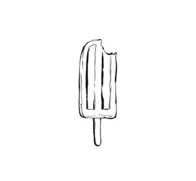 Hand drawn vector abstract ink graphic sketch illustration icon with ice lolly Stock Illustration