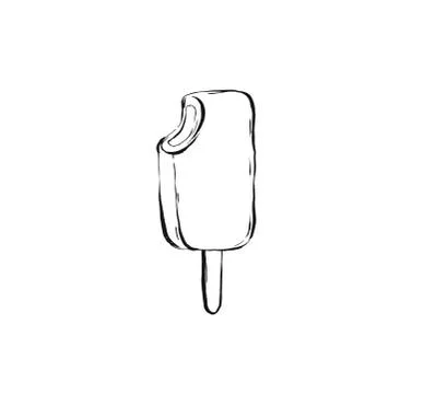 Hand drawn vector abstract ink graphic sketch illustration icon with ice lolly Stock Illustration