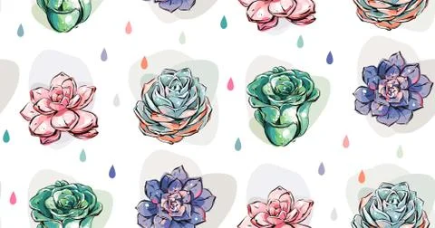 Hand drawn vector abstract ink graphic brush textured sketch drawing seamless Stock Illustration