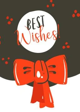Hand drawn vector abstract Merry Christmas and Happy New Year 2018 time cartoon Stock Illustration