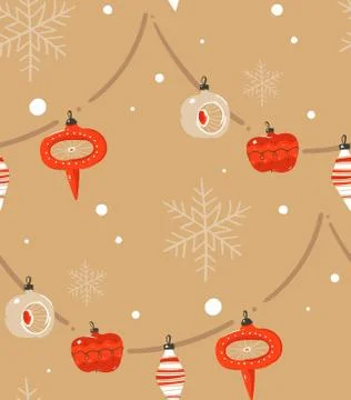 Hand drawn vector abstract Merry Christmas and Happy New Year time cartoon Stock Illustration