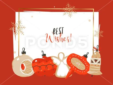 Hand drawn vector abstract Merry Christmas and Happy New Year time cartoon Stock Illustration