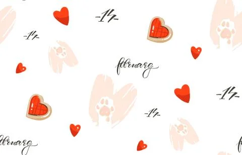 Hand drawn vector abstract modern cartoon Happy Valentines day concept Stock Illustration