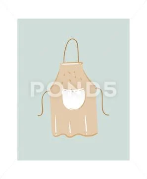 Hand drawn vector abstract modern cartoon cooking time fun illustrations icon Stock Illustration