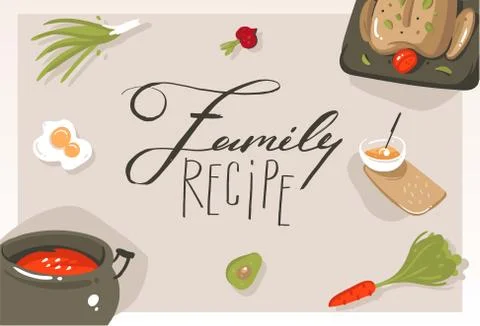 Hand drawn vector abstract modern cartoon cooking class concept illustrations Stock Illustration