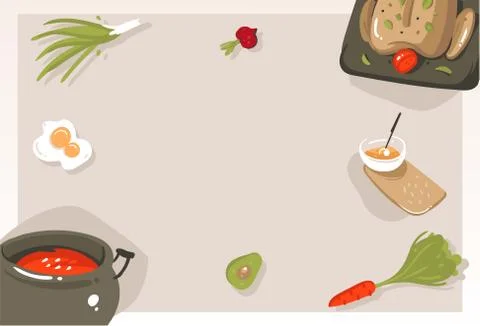 Hand drawn vector abstract modern cartoon cooking class concept illustrations Stockillustratie