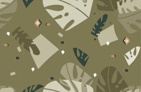 Hand drawn vector abstract modern graphic Tropical Nature ornamental tribal Stock Illustration