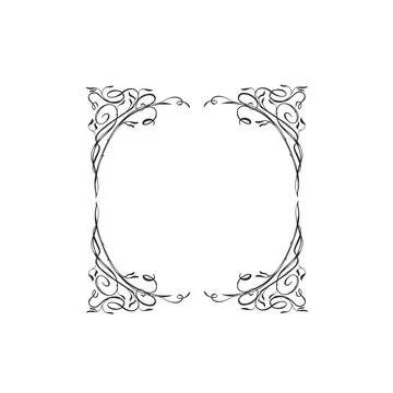 Hand drawn vector abstract outline,graphic,line vintage celebration ornament Stock Illustration