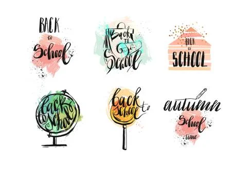 Hand drawn vector abstract school theme doodle icons,prints, patch badges Stock Illustration