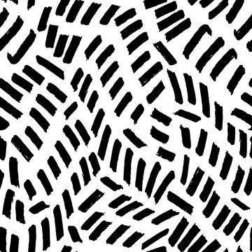 Hand drawn vector abstract seamless pattern with brush strokes. Painted spo.. Stock Illustration