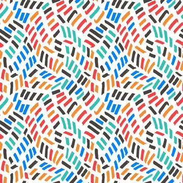 Hand drawn vector abstract seamless pattern with brush strokes. Painted spots Stock Illustration