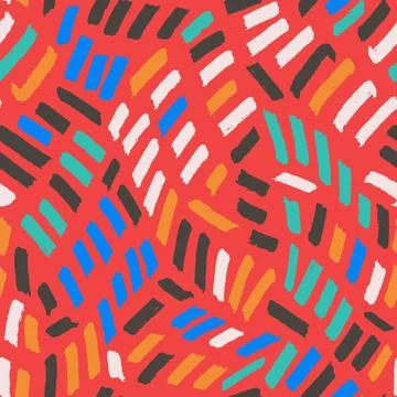 Hand drawn vector abstract seamless pattern with brush strokes. Painted spots Illustrazione stock