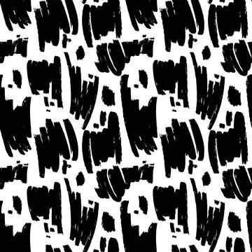 Hand drawn vector abstract seamless pattern with brush strokes. Painted spots Stock Illustration
