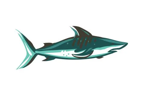 Hand drawn vector abstract stock flat graphic illustration with underwater Stock Illustration