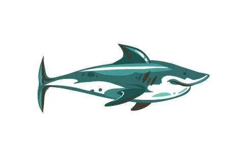Hand drawn vector abstract stock flat graphic illustration with underwater Stock Illustration