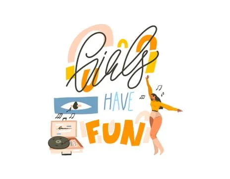 Hand drawn vector abstract stock graphic illustration with young smiling happy Stock Illustration