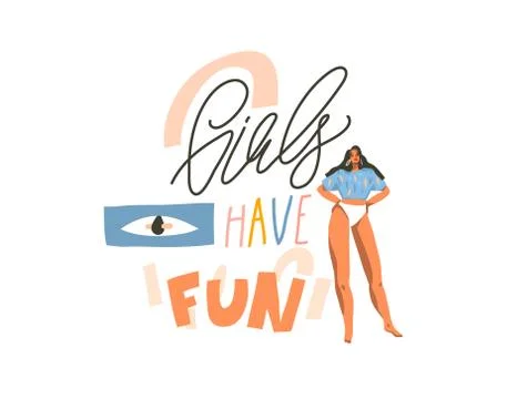 Hand drawn vector abstract stock graphic illustration with young happy dancing Stock Illustration