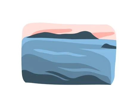 Hand drawn vector abstract stock flat graphic illustration with sundown beach Stock-Illustration