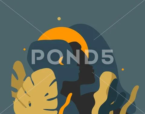 Hand drawn vector abstract stock graphic illustration with young black african Stock Illustrationen