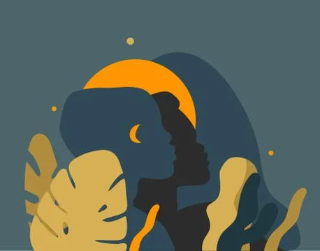 Hand drawn vector abstract stock graphic illustration with young black african Ilustração Stock