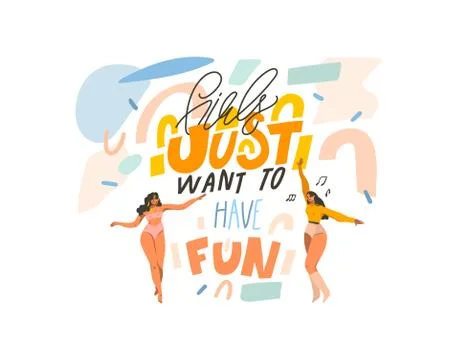Hand drawn vector abstract stock graphic illustration with young happy dancing Stock Illustration