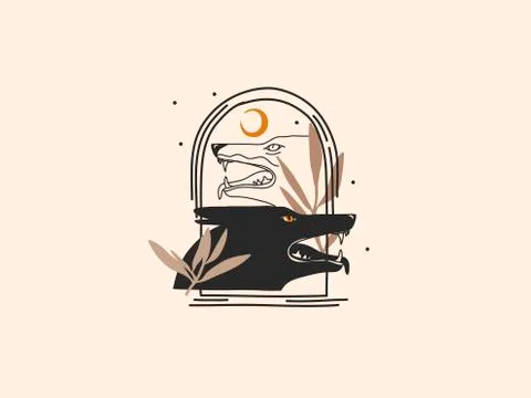Hand drawn vector abstract stock flat graphic illustration with logo elements Stockillustratie