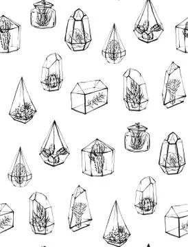 Hand drawn vector abstract stock flat graphic illustrations seamless pattern Illustrazione stock