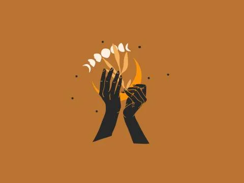 Hand drawn vector abstract stock flat graphic illustration with logo elements Illustrazione stock