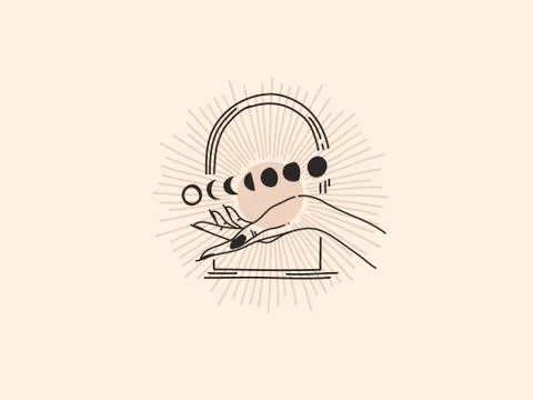 Hand drawn vector abstract stock flat graphic illustration with logo elements Stock Illustration