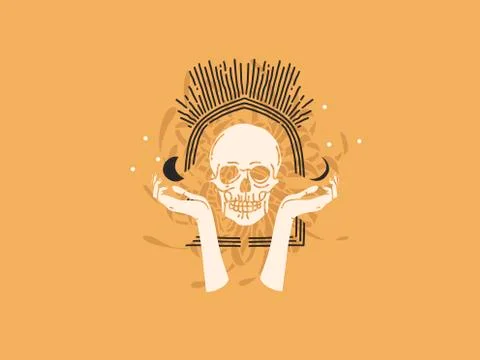 Hand drawn vector abstract stock flat graphic illustration with logo elements Stock Illustration