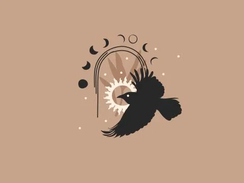Hand drawn vector abstract stock flat graphic illustration with logo elements Stock Illustration