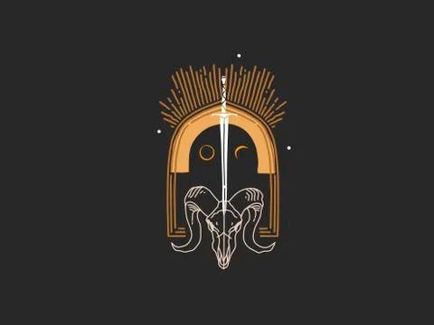 Hand drawn vector abstract stock flat graphic illustration with logo elements 스톡 일러스트