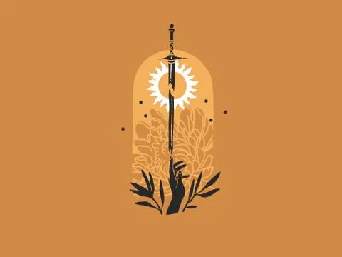 Hand drawn vector abstract stock flat graphic illustration with logo elements イラスト素材