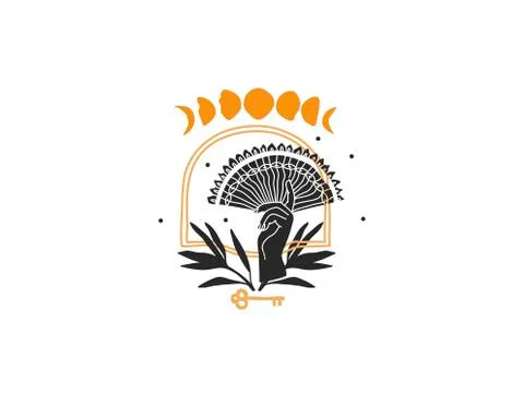 Hand drawn vector abstract stock flat graphic illustration with logo elements Stock Illustration