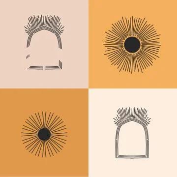 Hand drawn vector abstract stock flat graphic illustration with logo elements Stock Illustration