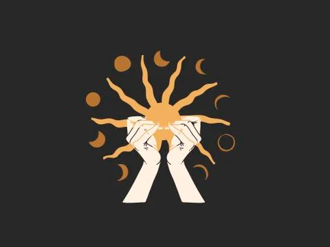 Hand drawn vector abstract stock flat graphic illustration with logo elements イラスト素材