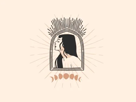 Hand drawn vector abstract stock flat graphic illustration with logo elements Illustrazione stock