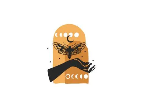 Hand drawn vector abstract stock flat graphic illustration with logo elements Illustrazione stock