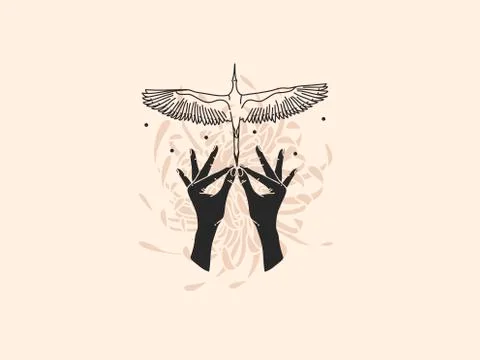 Hand drawn vector abstract stock flat graphic illustration with logo elements Stock Illustration