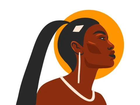 Hand drawn vector abstract stock flat graphic illustration with ethnic tribal Stock Illustration