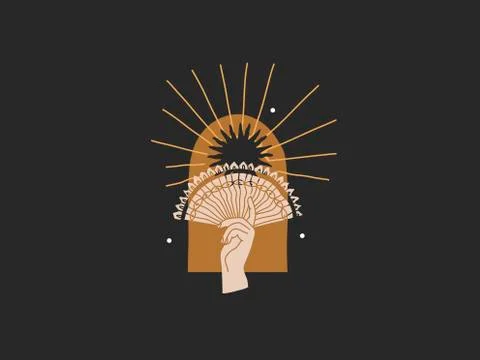 Hand drawn vector abstract stock flat graphic illustration with logo elements Stock Illustration